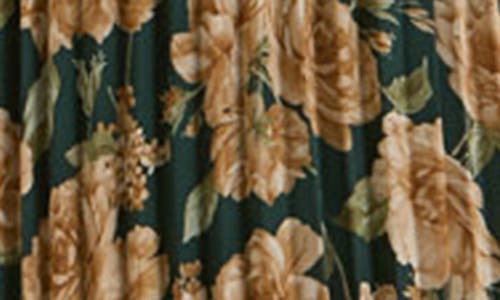 August Sky Floral Long Sleeve Empire Waist Maxi Dress In Hunter Green Multi