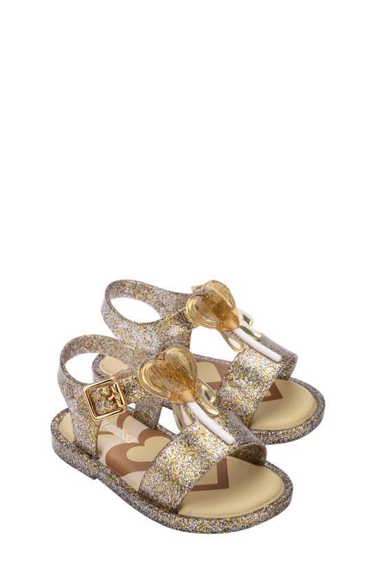 Melissa Kids' Mini Mar Jelly Pop Glitter Sandal In Glitter Gold