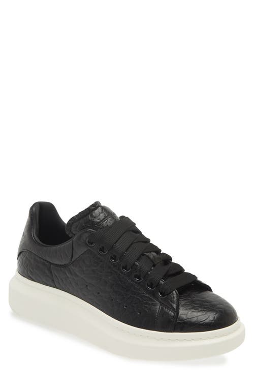 Shop Alexander Mcqueen Grainy Leather Oversize Sneaker In Black