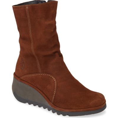 Fly London Nort Wedge Boot - Brown