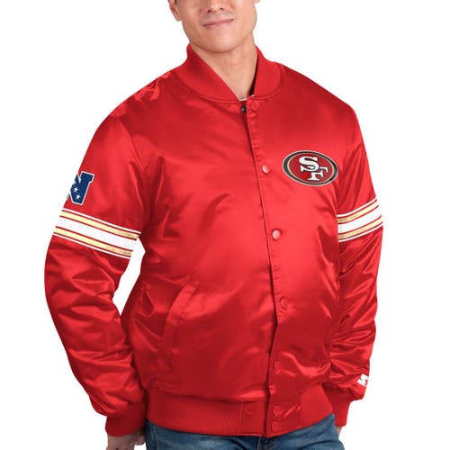 Denver Broncos Starter Leader Varsity Satin Full-Snap Jacket