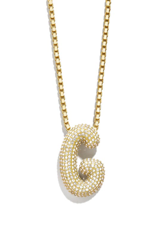 Shop Baublebar Pavé Crystal Bubble Initial Pendant Necklace In Gold G
