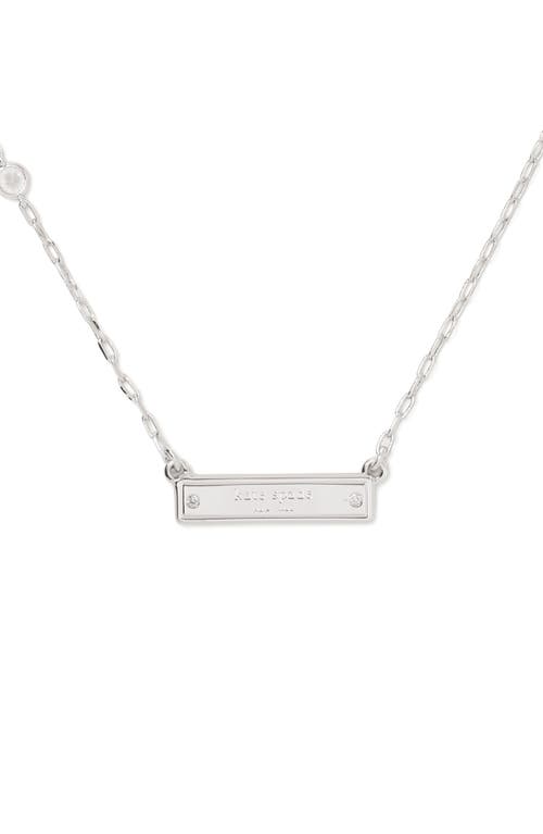 Shop Kate Spade New York Sam Icon Bar Necklace In Clear/silver.