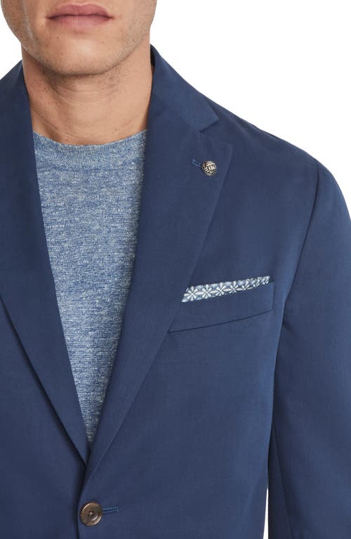 Shop Jack Victor Irving Solid Blue Cotton & Cashmere Suit In Navy