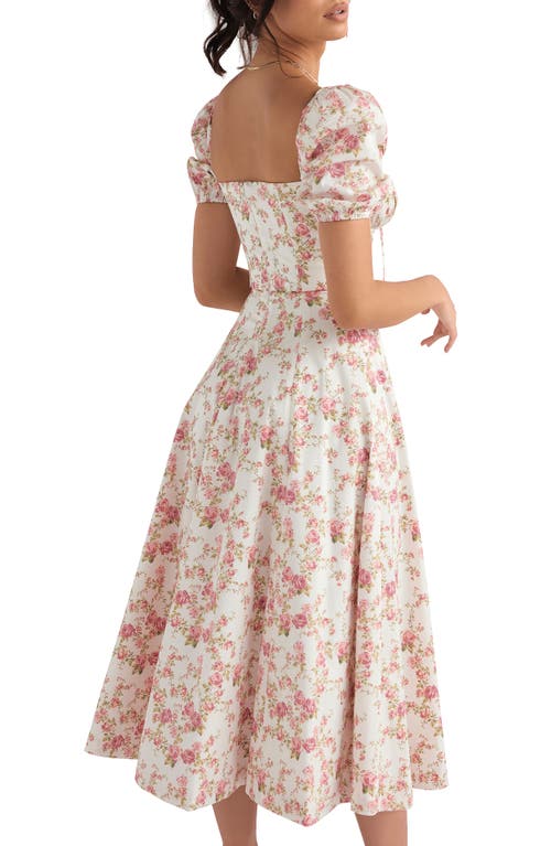 House Of Cb Tallulah Floral Cotton Blend Sundress In White/pink Floral