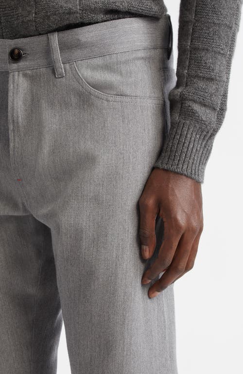 Isaia Five-pocket Slim Fit Chinos In Medium Grey