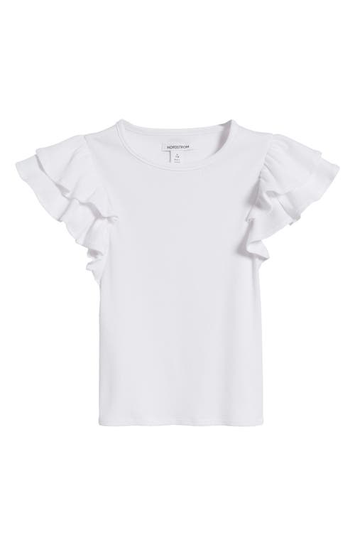 NORDSTROM NORDSTROM KIDS' FLUTTER SLEEVE RIB T-SHIRT 