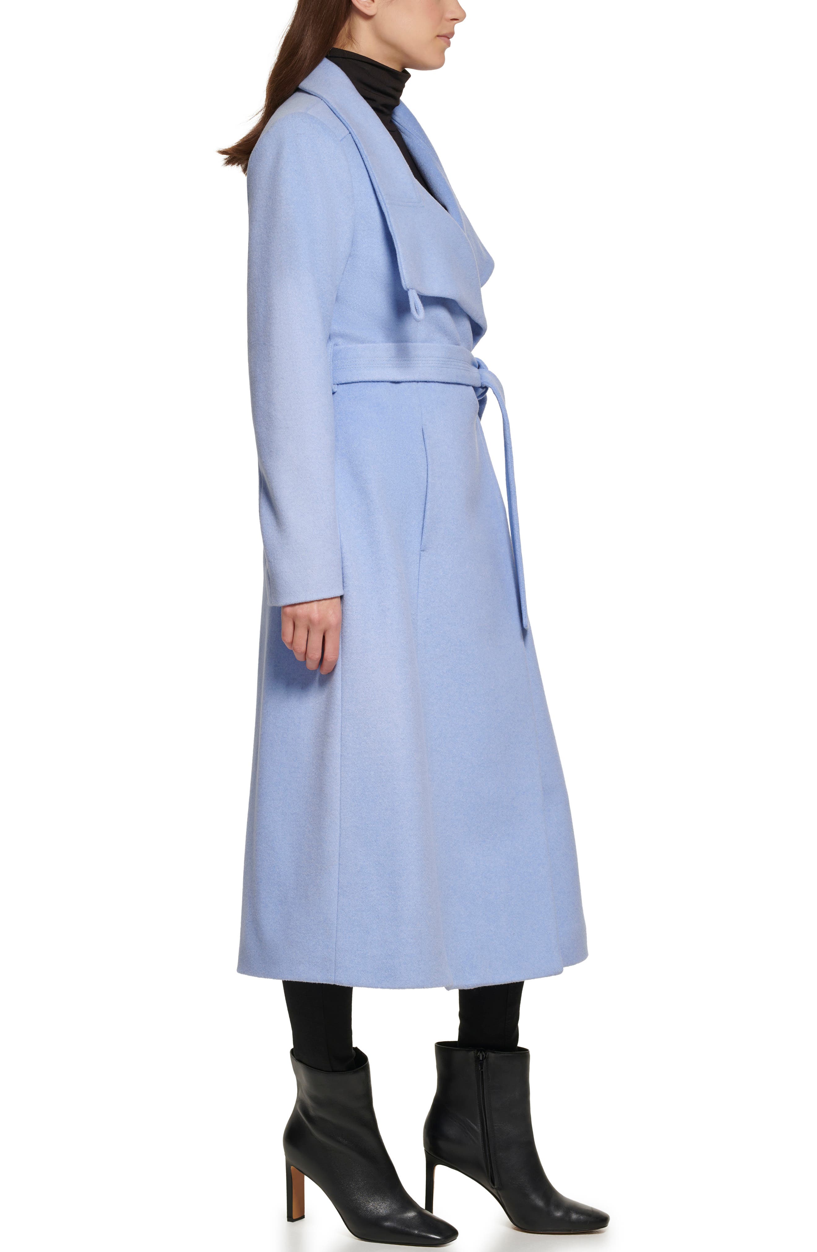 kenneth cole belted maxi coat