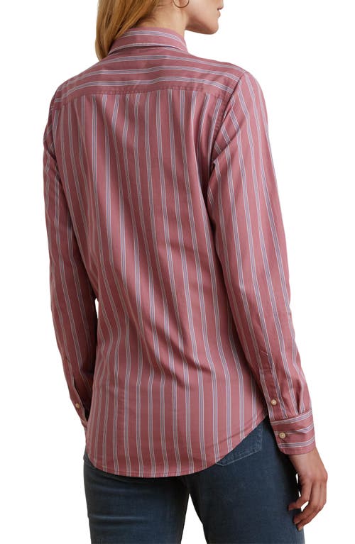 Shop Lauren Ralph Lauren Classic Fit Striped Broadcloth Shirt In Blush Multi