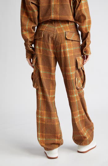 ERL Gender Inclusive Plaid Corduroy Cargo Pants | Nordstrom