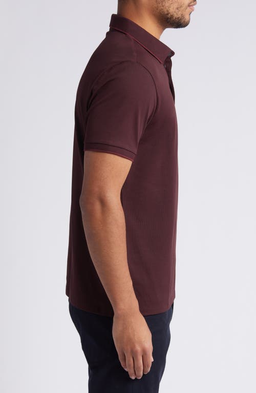 Shop Robert Barakett Hunter Tipped Solid Polo In Deep Bordeaux