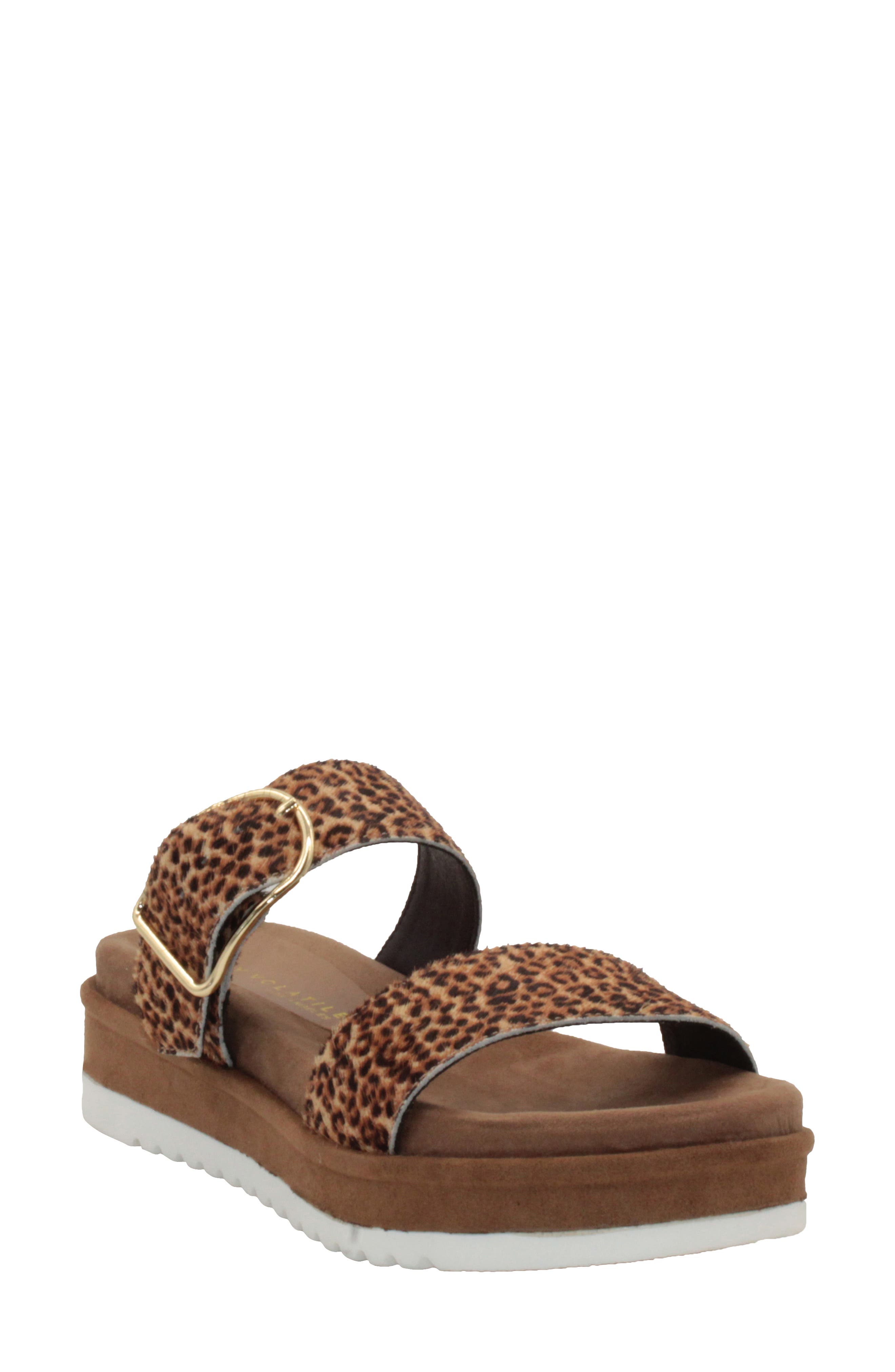 leopard 2 strap sandals