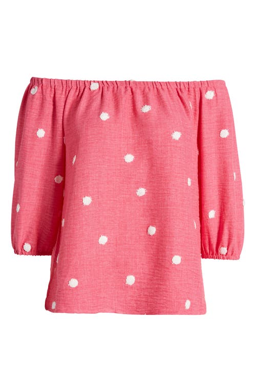 Loveappella Off The Shoulder Top In Fuchsia