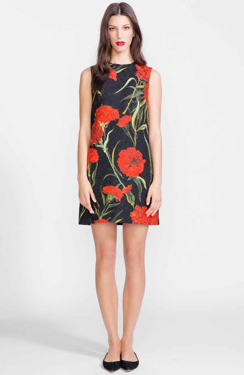 Dolce&Gabbana Carnation Print Brocade Shift Dress | Nordstrom