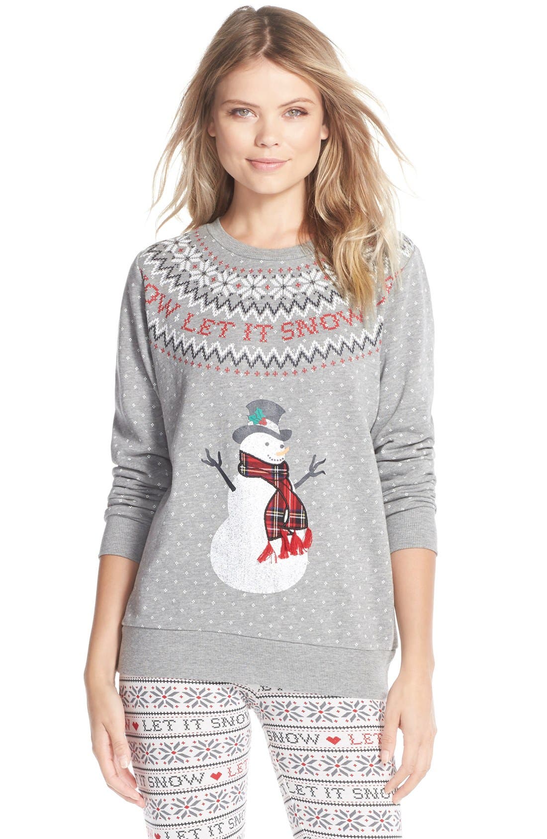 COZY ZOE Holiday Print Sweatshirt Nordstrom