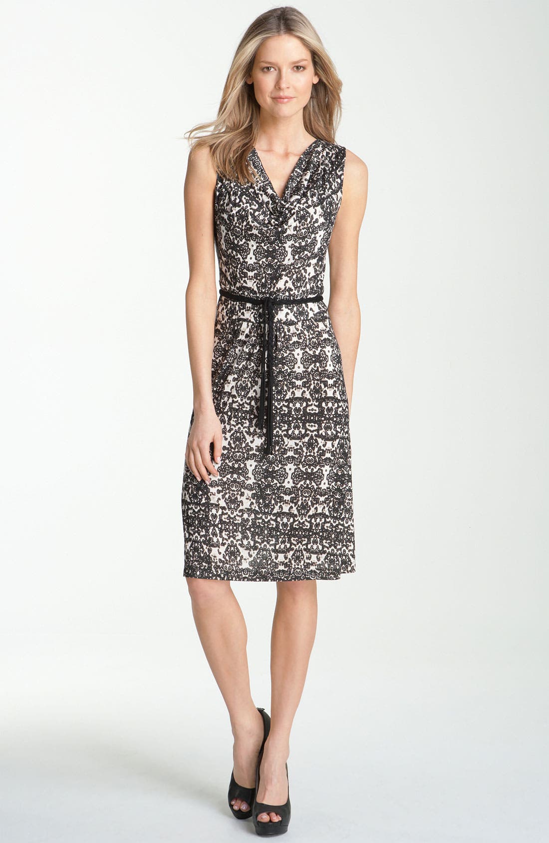 Nic + Zoe Belted Lace Print Dress Nordstrom