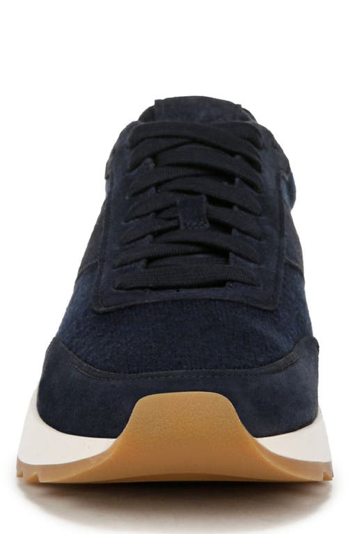 Shop Vince Edric Mixed Media Sneaker In Night Blue