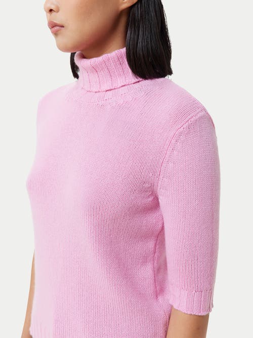 Gobi Mongolian Cashmere Jersey Knitted Cashmere Top In Pink Frosting