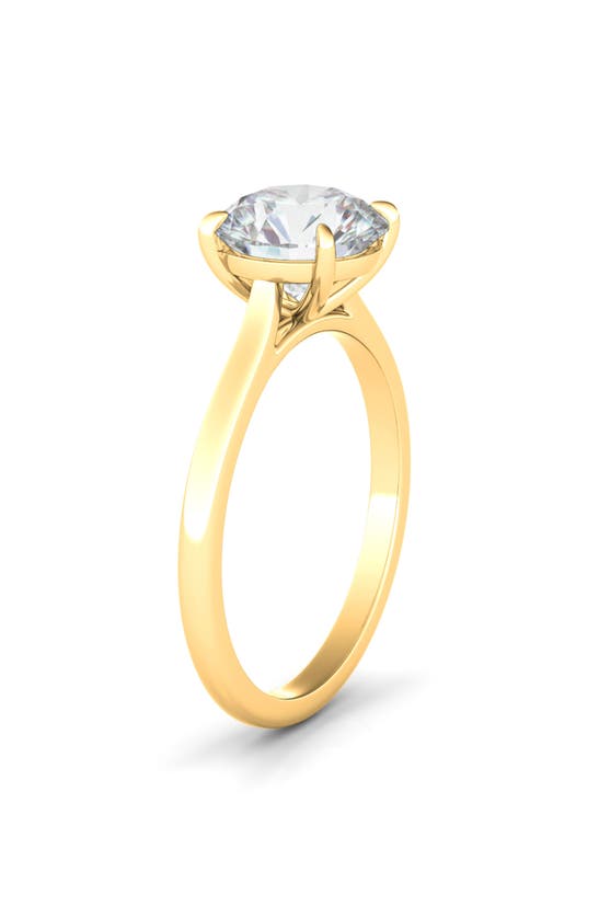 Hautecarat Round Lab Created Diamond 18k Gold Ring In 18k Yellow Gold