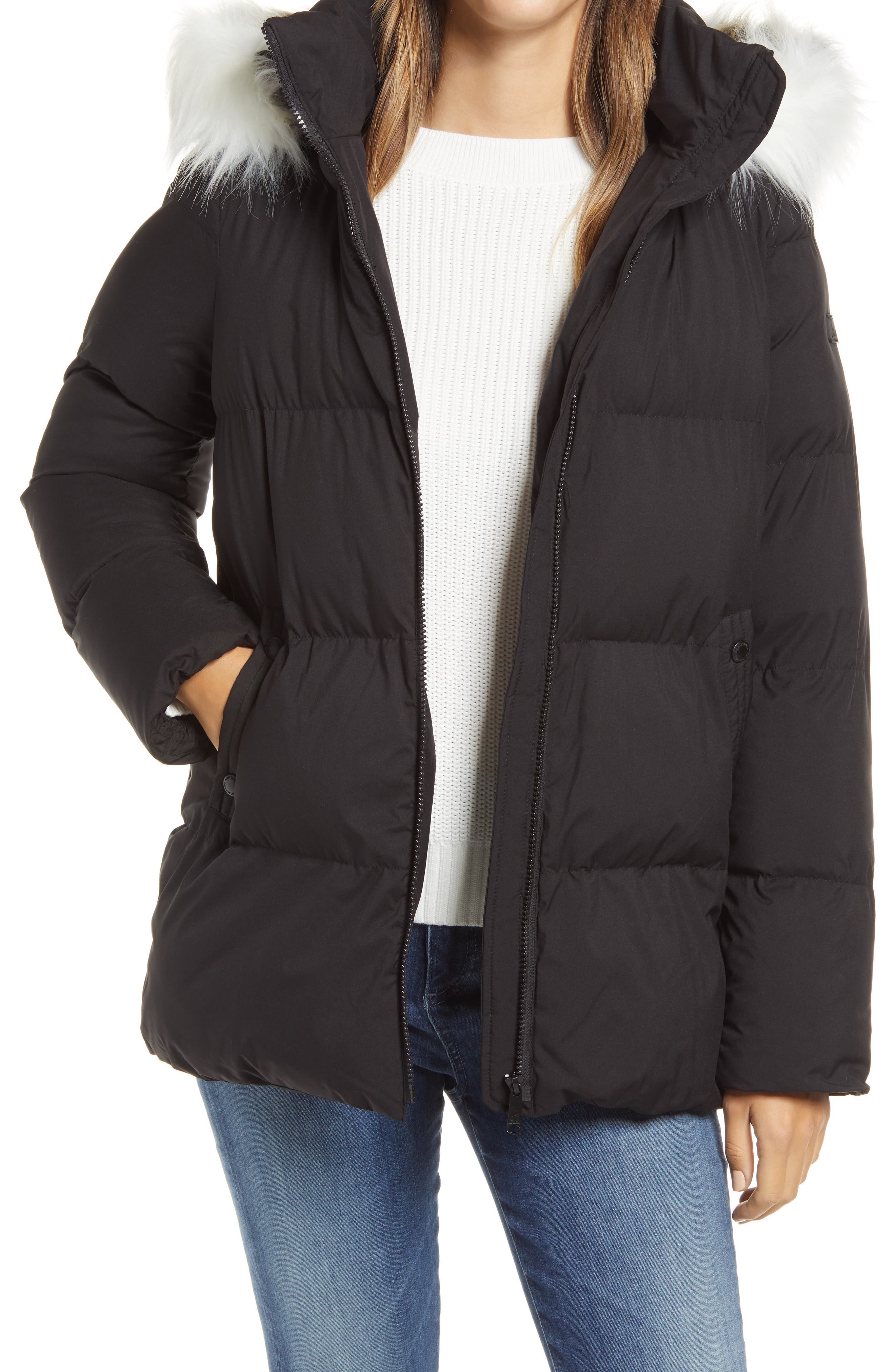 faux fur puffer jacket women's