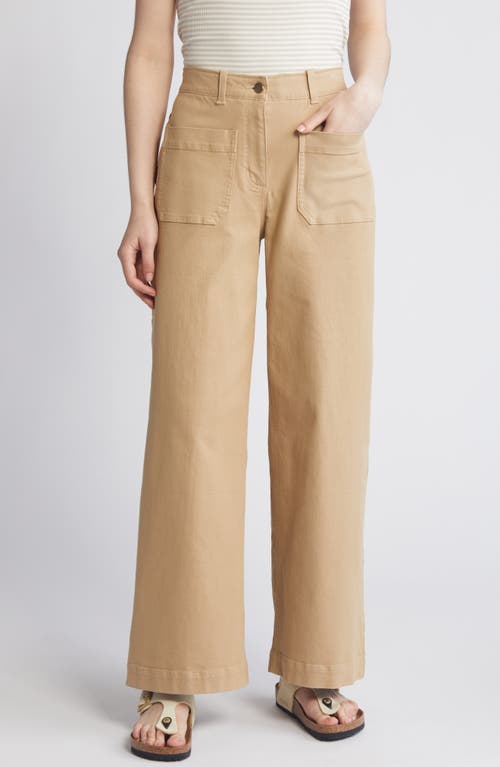 Shop Caslonr Caslon(r) Ultra High Waist Patch Pocket Wide Leg Pants In Tan Safari