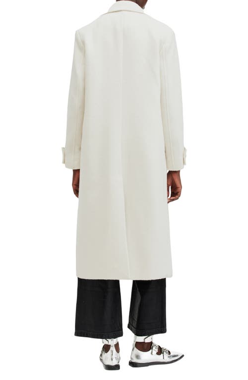 Shop Allsaints Mabel Double Breasted Coat In Desert White