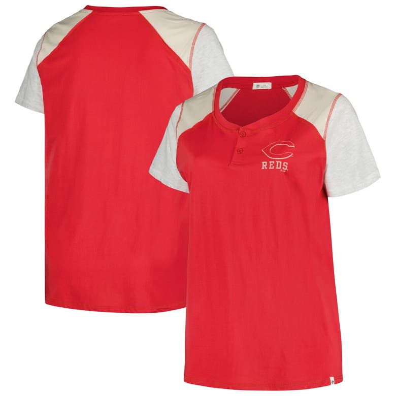 Shop 47 ' Red/gray Cincinnati Reds Plus Size Henley T-shirt