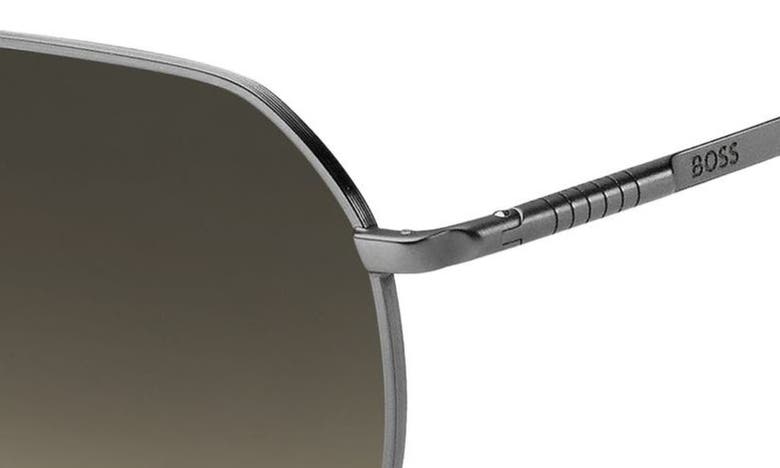 Shop Hugo Boss 61mm Aviator Sunglasses In Dark Ruthenium