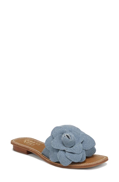 Franco Sarto Tina Raffia Slide Sandal Denim at Nordstrom,