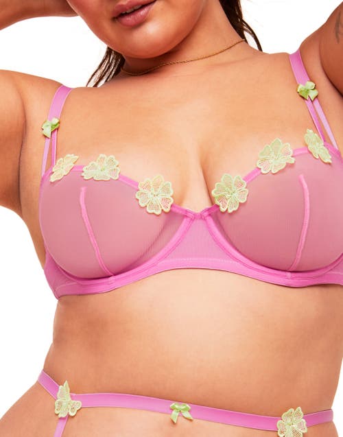 Shop Adore Me Meadow Unlined Balconette Bra In Medium Purple