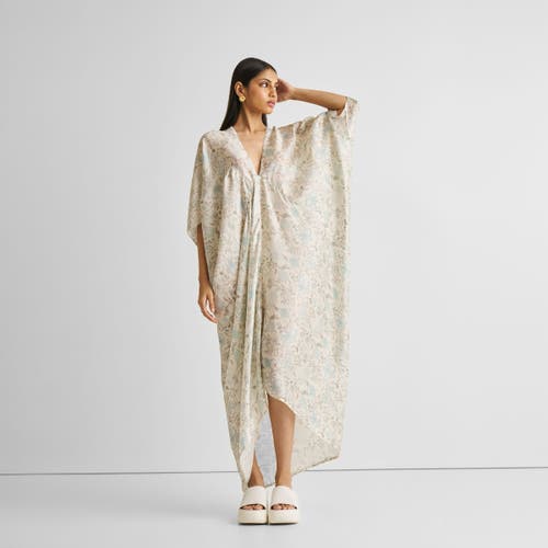 Shop Reistor Silky Kaftan Dress In Lily Love