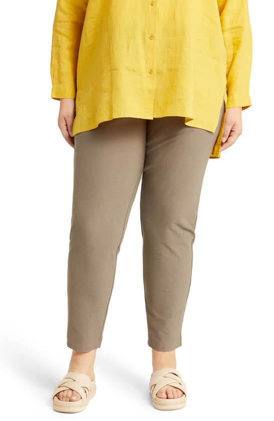 Eileen Fisher Slim Ankle Pants In Cobblestone