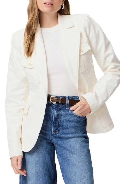 Paige Romona Denim Blazer In Pale Ivory