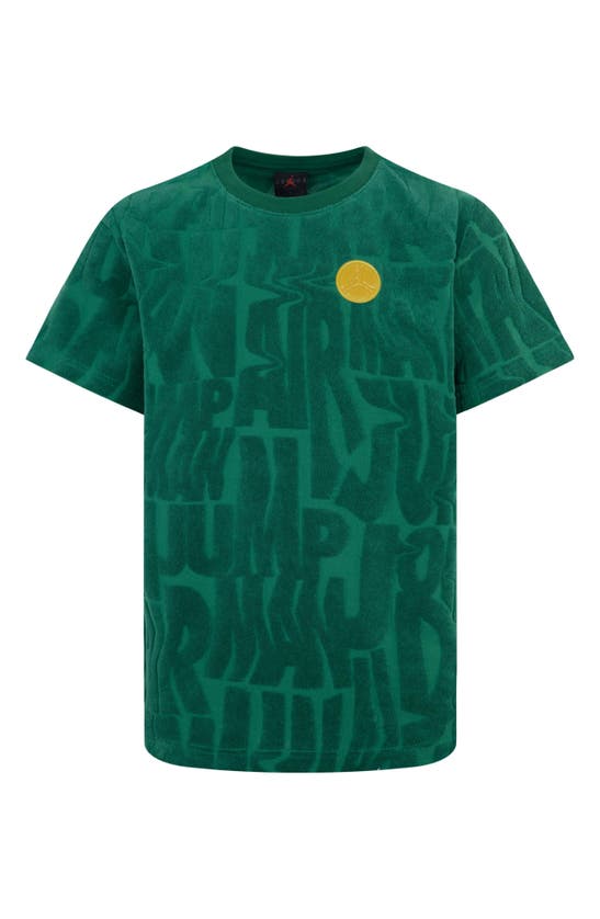 Shop Jordan Kids' Fuel Up Cool Down Terry Cloth T-shirt In Pine Green