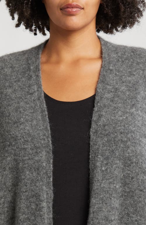 Shop Eileen Fisher Open Front Brushed Cardigan In Meteor