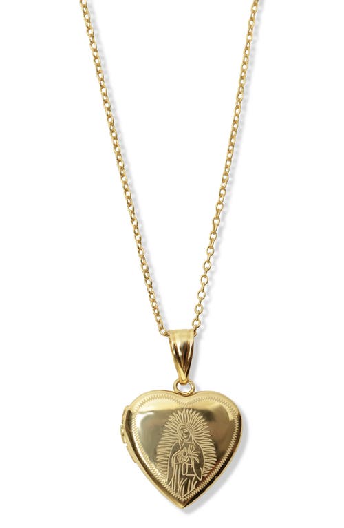 Shop Argento Vivo Sterling Silver Etched Heart Locket Necklace In Gold