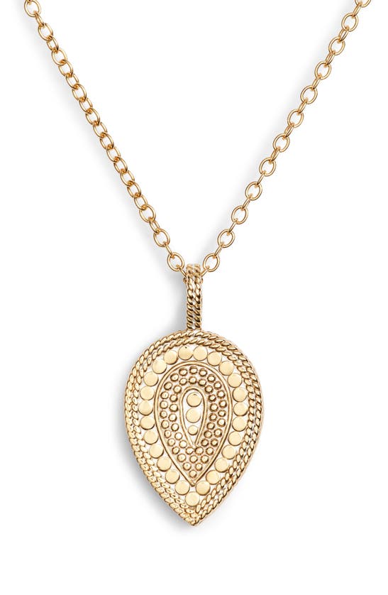 Anna Beck Beaded Reversible Drop Pendant Necklace In Gold