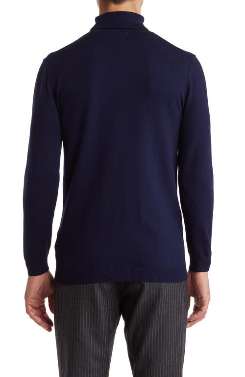 Shop Tom Baine Performance Turtleneck Sweater In Navy