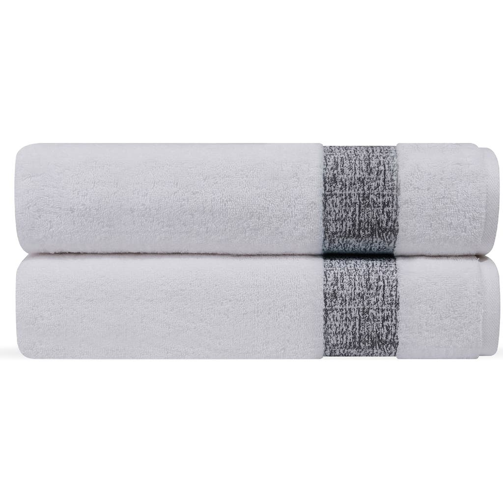 Brooks Brothers Pera 2-piece Turkish Cotton Bath Towel Set In Anthracite