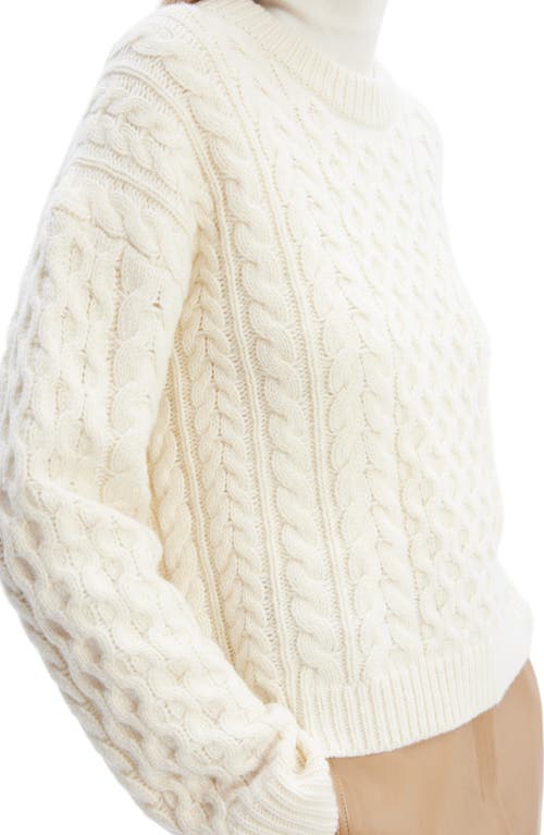 Shop Theory Wool & Cashmere Cable Crewneck Sweater In Ivory - C05