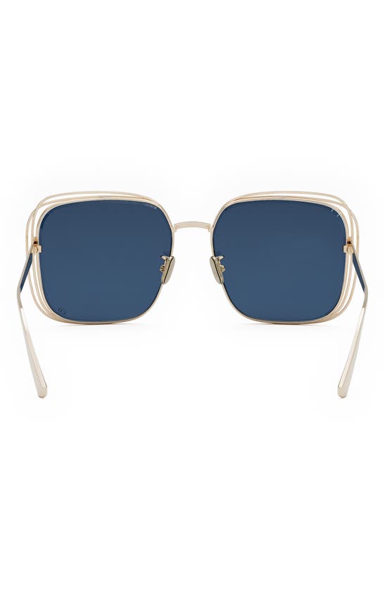 Shop Dior Fil S1u 58mm Square Sunglasses In Shiny Gold Dh / Blue