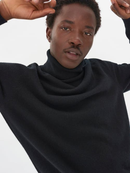 Shop Gobi Cashmere Turtle Neck In Black