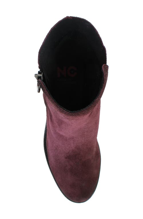 National Comfort Carinna Bootie In Dark Red Suede