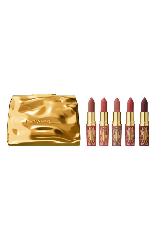 MAC COSMETICS MAC COSMETICS 5-PIECE GOLD STANDARD MACXIMAL SILKY MATTE LIPSTICK GIFT SET (LIMITED EDITION) $125 VA