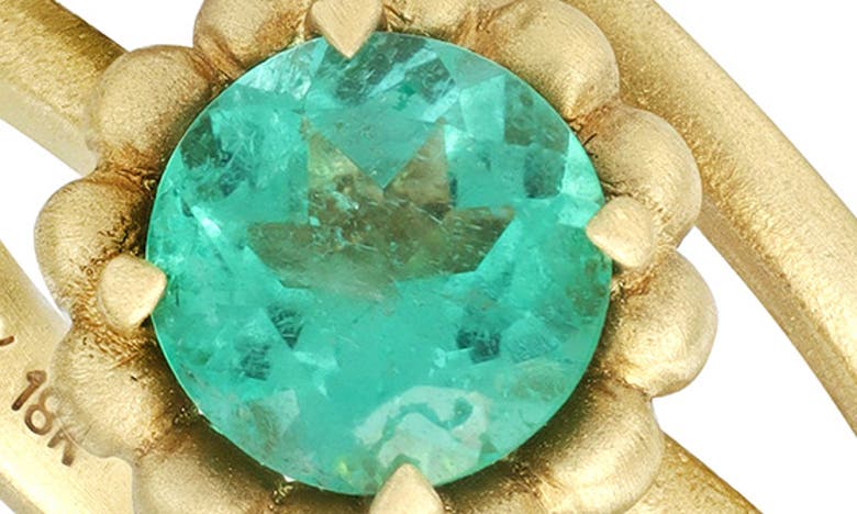 Bony Levy El Mar Emerald Flower Ring In 18k Yellow Gold