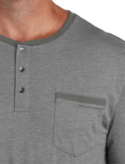 Shop Harbor Bay By Dxl Slub Henley Shirt In Grey Heather