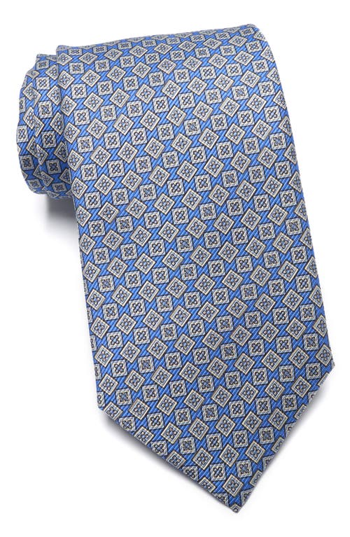 David Donahue Neat Medallion Silk Tie in Blue at Nordstrom