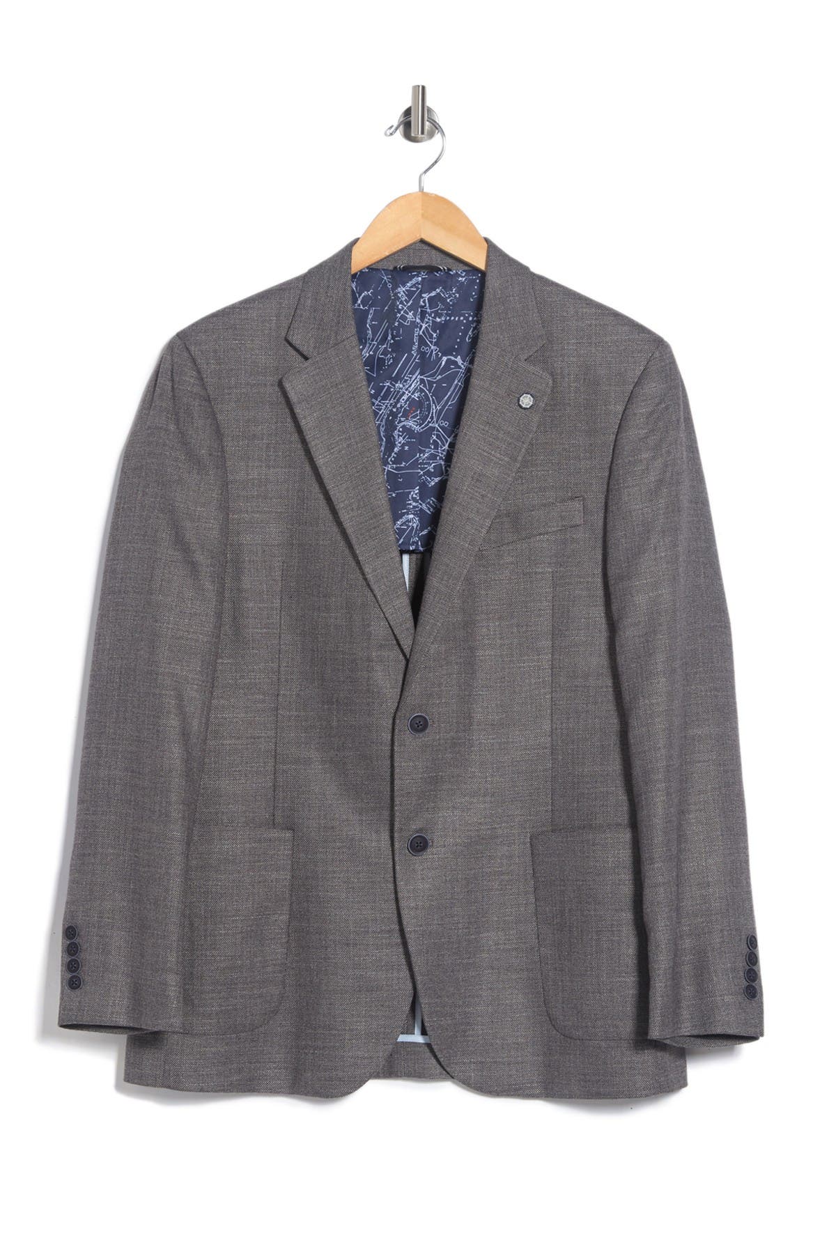 Nautica Notch Lapel Structured Weave Sport Coat In Medium Grey5