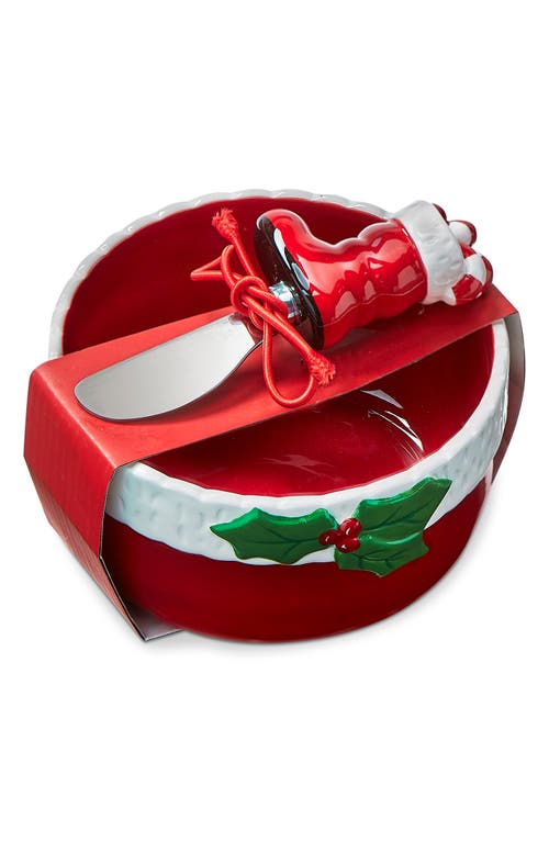 Shop Tag 'tis The Season Bowl & Spreader Set In Red Multi