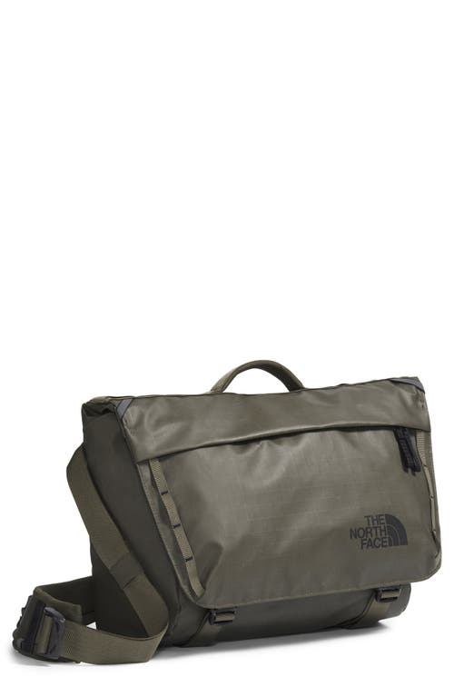 The North Face Base Camp Voyager Messenger Bag In New Taupe Green/ Tnf Black